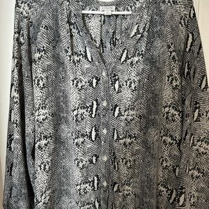 J. Crew Black & White Printed Blouse